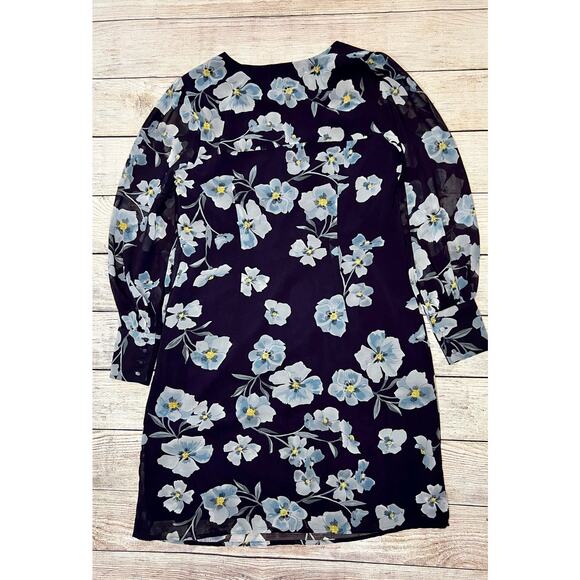 Cabi 4018 Ellery floral dress size S EUC purple side zip fully line side zip - Picture 12 of 12